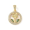 Brass Micro Pave Cubic Zirconia Pendants KK-S337-06G-B-1