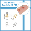 80Pcs 2 Colors 304 Stainless Steel Screw Eye Pin Peg Bails STAS-UN0056-71-3