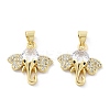 Brass Micro Pave Cubic Zirconia Pendants KK-Z098-04G-1