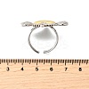 Brass Micro Pave Cubic Zirconia Cuff Rings for Women RJEW-F184-01A-GP-5