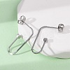 Brass Cube Stud Earrings EJEW-S280-04P-3