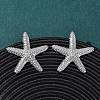 304 Stainless Steel Starfish Stud Earrings EJEW-Z135-02P-03-1