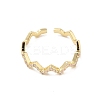 Brass Micro Pave Cubic Zirconia Open Cuff Rings RJEW-R146-02G-3