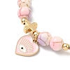 Heart with Eye Alloy Enamel Charm Bracelets BJEW-JB12287-01-3