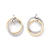 304 Stainless Steel Interlocking Ring Pendants STAS-E090-90G-1