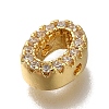 Rack Plating Brass Micro Pave Clear Cubic Zirconia Beads KK-G500-30G-O-2