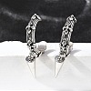 C-Shaped with Cone Brass Stud Earrings EJEW-S261-06G-1