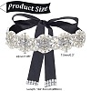 Brass Flower Bridal Belt with Glass Rhinestones for Wedding Dress AJEW-WH0455-005B-2