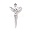 Rack Plating Brass Micro Pave Cubic Zirconia Pendants LS-KK-C019-04P-03-1