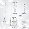 60pcs 3 Styles Electroplate Glass with Acrylic Imitation Pearl with Alloy Pendants FIND-SC0010-07-2
