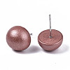 Pearlized Half Round Schima Wood Earrings for Girl Women EJEW-N048-001-09-2