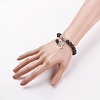 Natural Lava Rock Stretch Charm Bracelets BJEW-JB03478-01-3