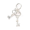 S925 Sterling Silver Double Keys Charms STER-K183-02B-S-1