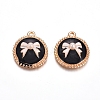 Light Gold Plated Alloy Enamel Pendants PALLOY-TAC0011-08-1