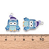 Rack Plating Alloy Enamel Owl Pendants ENAM-T024-72A-P-3