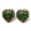 Glass Heart with Rose Stud Earrings LS-EJEW-F323-01AG-1