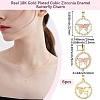 6Pcs Brass Micro Pave Cubic Zirconia Enamel Pendants KK-BBC0020-66-2