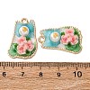 Light Gold Tone Alloy Enamel Pendants ENAM-B028-11KCG-3