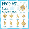 8Pcs 8 Styles Ocean Theme Brass Micro Pave Cubic Zirconia Pendants KK-TA0003-32-4