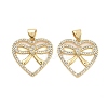Brass Pave Clear Cubic Zirconia Pendants KK-U009-05D-G-1