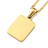 Ion Plating(IP) Rectangle with Initial Letter 304 Stainless Steel Pendant Necklace NJEW-R265-04G-F-2