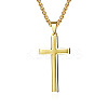 304 Stainless Steel Cross Pendant Unisex Necklaces TQ5525-1-1