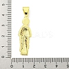 Rack Plating Brass Micro Pave Clear Cubic Zirconia Pendants KK-B091-21G-02-3
