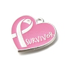 Breast Cancer Pink Awareness Ribbon Theme Alloy Enamel Pendants X-ENAM-C026-01F-S-2
