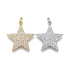 Brass Micro Pave Clear Cubic Zirconia Pendants ZIRC-M108-28-1
