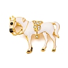 Zinc Alloy Crystal Rhinestone Brooch JEWB-U010-04G-04-1
