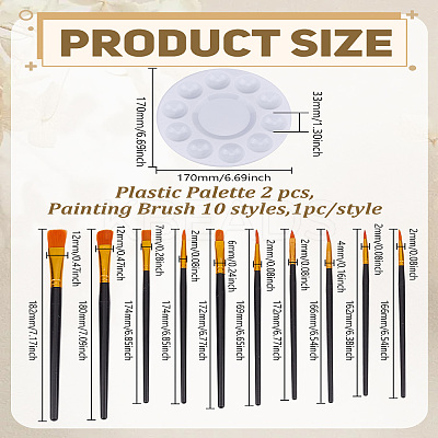 2Pcs PP Plastic Palette AJEW-LP0007-65-1