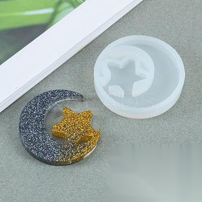 Astronomy Theme Moon and Star Food Grade Silicone Molds X-DIY-E021-12-1