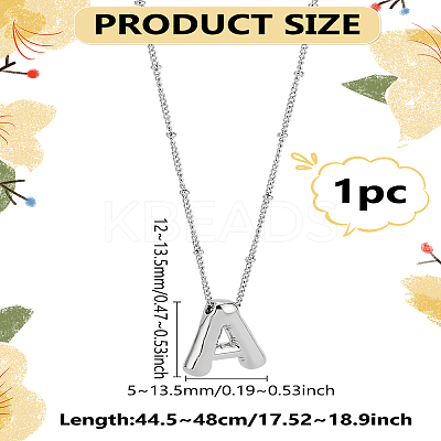 1pc Brass Chain with Alloy Letter Pendants Necklaces NJEW-LP0001-41A-P-1