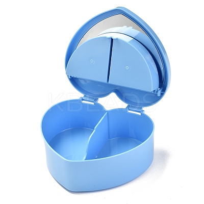 Heart Plastic Jewelry Boxes OBOX-F006-09C-1