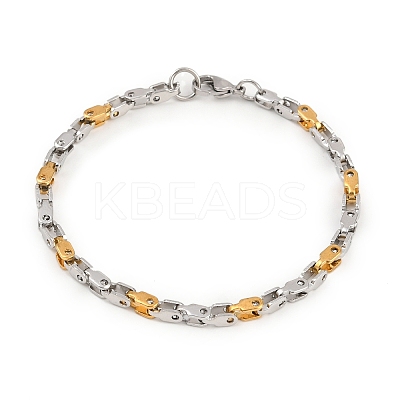 201 Stainless Steel Link Chain Bracelets for Men Women BJEW-B143-03GP-1