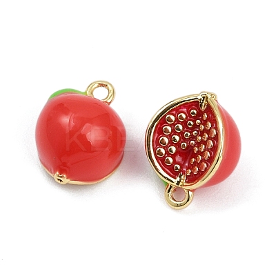 Brass Enamel Charms KK-L231-21G-02-1