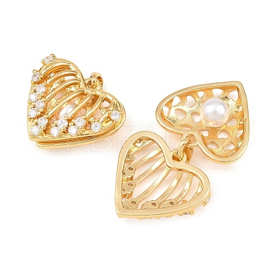 Brass Micro Pave Clear Cubic Locket Pendants KK-Z140-29G-1