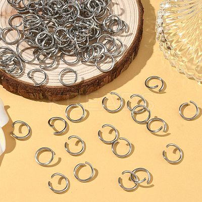 Tarnish Resistant 304 Stainless Steel Open Jump Rings STAS-E066-08-10mm-1