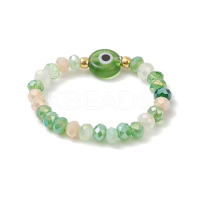 Handmade Evil Eye Lampwork with Glass Finger Rings for Women RJEW-JR00939-1