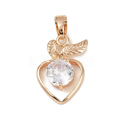 Brass Micro Pave Cubic Zirconia Pendants KK-E795-27KCG-02-1