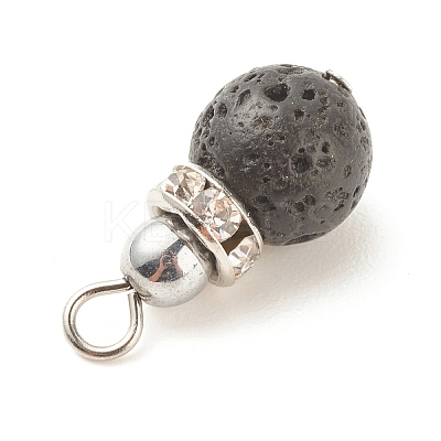 Natural Lava Rock Pendants PALLOY-JF01517-1