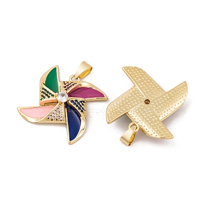 Brass Micro Pave Cubic Zirconia Pendants KK-E108-16G-1