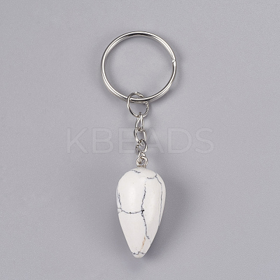Natural Howlite Keychain KEYC-P041-B09-1