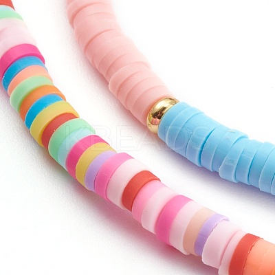 Rainbow Polymer Clay Heishi Beaded Eyeglasses Chains AJEW-EH00316-1