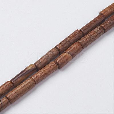 Natural Wood Lace Stone Wooden Jasper Beads Strands G-G968-F10-1