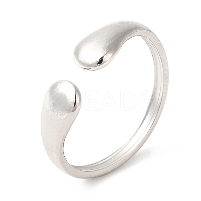Non-Tarnish 201 Stainless Steel Open Cuff Ring RJEW-E063-44P-1