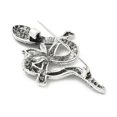 Snake Alloy Rhinestone Brooches for Backpack Clothes LS-JEWB-Z040-01A-AS-1