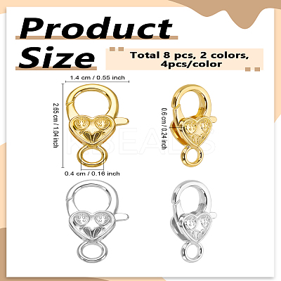 Tibetan Style Heart Lobster Claw Clasps FIND-LP0007-55B-03-1