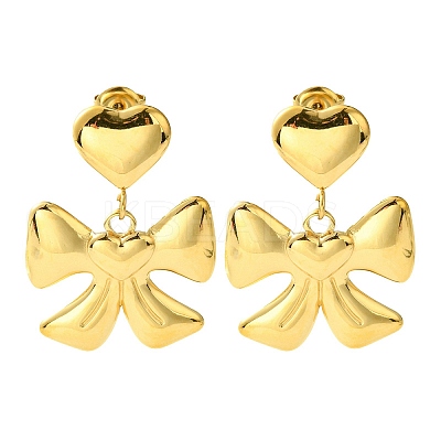 Ion Plating(IP) 304 Stainless Steel Dangle Stud Earrings EJEW-Z038-09G-1