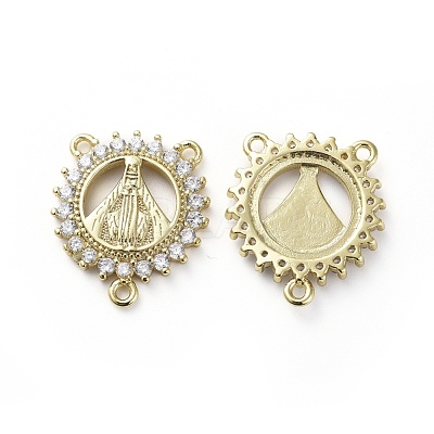 Brass Micro Pave Cubic Zirconia Chandelier Component Links ZIRC-G157-30G-1